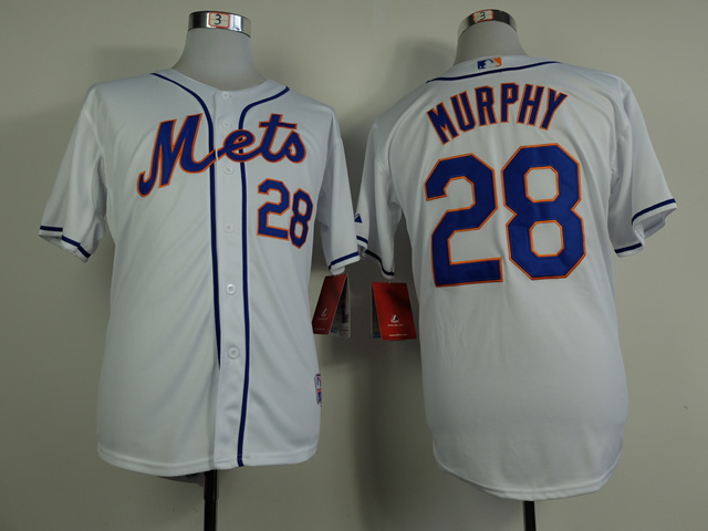 Men New York Mets #28 Murphy White MLB Jerseys->->MLB Jersey